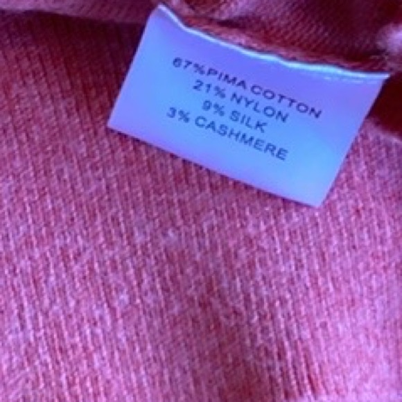 XXL Peter Millar Salmon Long Sleeve V-neck Sweater Pima Cotton Silk Cashmere 2X - Picture 4 of 8